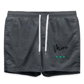 MERCI. THANKS. THANK YOU. ANNIVERSAIRE. NAISSANCE. - Short de bain - charbon - Devant - AI Model Male 185 light (185cm)