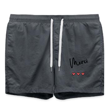 MERCI. MERCI MAÎTRESSE. CADEAU MAÎTRESSE. VACANCES - Short de bain - charbon - Devant - AI Model Male 185 light (185cm)