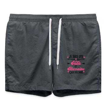 Ich bin eine Tata und eine Patin, die weint - Badeshorts - Anthrazit - Vorne - AI Model Male 185 light (185cm)