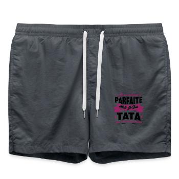 Pas parfaite mais je suis tata - Short de bain - charbon - Devant - AI Model Male 185 light (185cm)