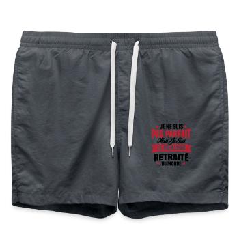 Pas parfait mais le meilleur retraité du monde - Short de bain - charbon - Devant - AI Model Male 185 light (185cm)