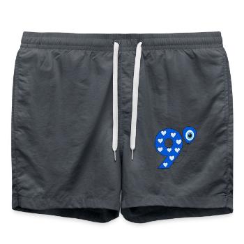 9th Birthday Nazar Happy Birthday 9 - Swim Trunks - anthracite - Front - AI Model Male 185 light (185cm)