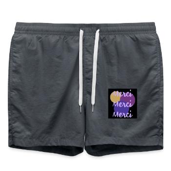 MERCI. THANKS. THANK YOU. ANNIVERSAIRE. NAISSANCE. - Short de bain - charbon - Devant - AI Model Male 185 light (185cm)