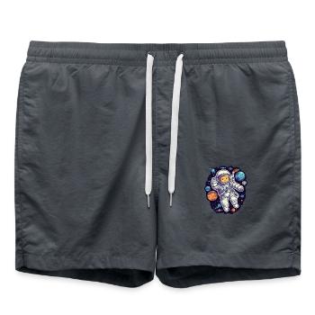 Astronaute de l’espace Cat - Short de bain - charbon - Devant - AI Model Male 185 light (185cm)