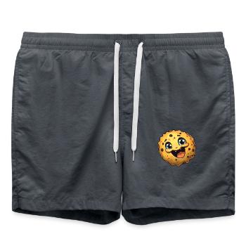 Cookie Biscuit Funny Cute - Swim Trunks - anthracite - Front - AI Model Male 185 light (185cm)