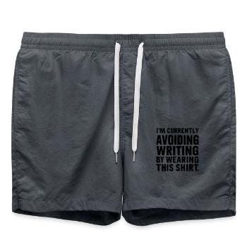 L’évitement de l’écriture : la confession du T-shirt - Short de bain - charbon - Devant - AI Model Male 185 light (185cm)