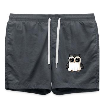 Eule Halloween Comic Geist - Badeshorts - Anthrazit - Vorne - AI Model Male 185 light (185cm)