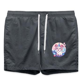 Mountain Goat Birthday Baby - Swim Trunks - anthracite - Front - AI Model Male 185 light (185cm)