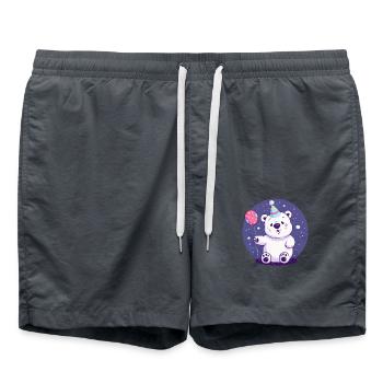 Polar Bear Birthday Baby - Swim Trunks - anthracite - Front - AI Model Male 185 light (185cm)