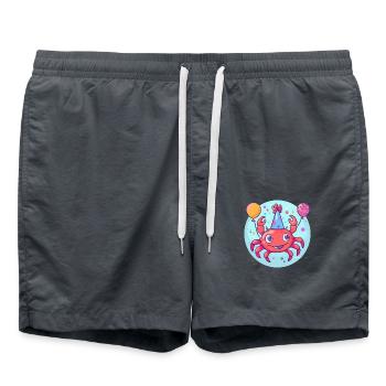 crabe crabe anniversaire bébé - Short de bain - charbon - Devant - AI Model Male 185 light (185cm)