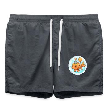 Poisson rouge anniversaire bébé - Short de bain - charbon - Devant - AI Model Male 185 light (185cm)