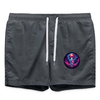 Méduse Cosmique Oeuvre Galaxie - Short de bain - charbon - Devant - AI Model Male 185 light (185cm)