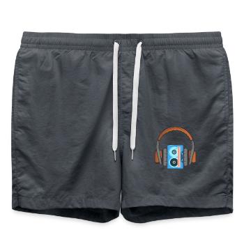 Casque et cassette audio - Short de bain - charbon - Devant - AI Model Male 185 light (185cm)