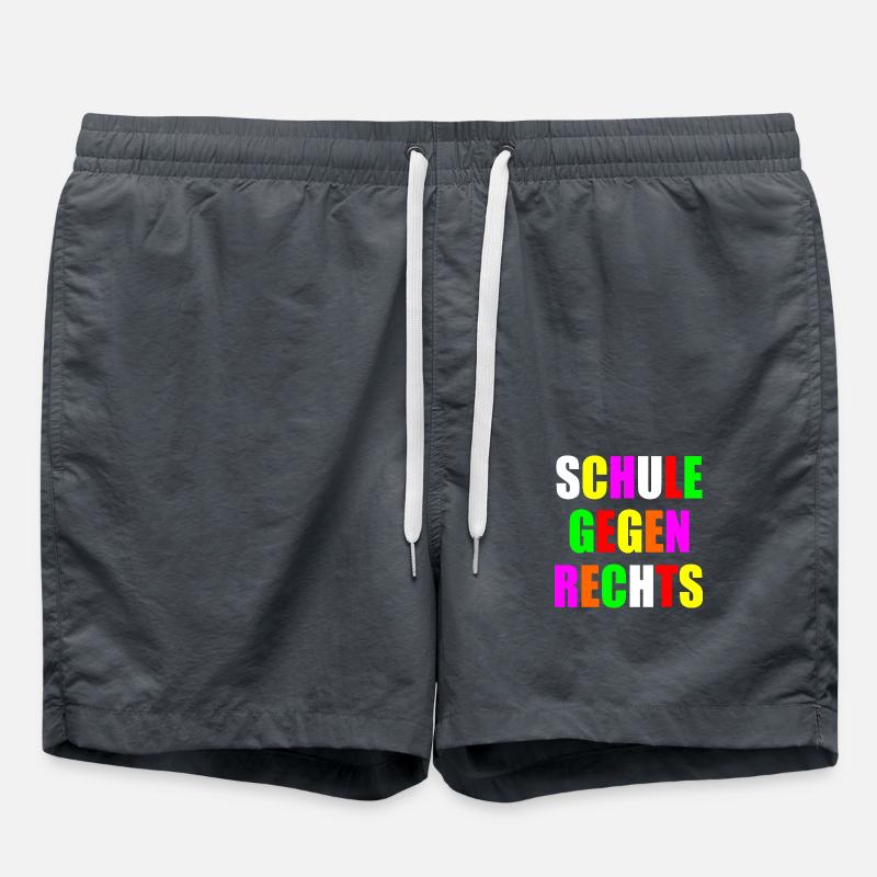 Schule gegen rechts - Badeshorts - Anthrazit