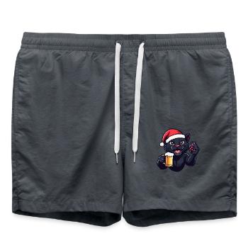 Bière Panther Noël Noël - Short de bain - charbon - Devant - AI Model Male 185 light (185cm)
