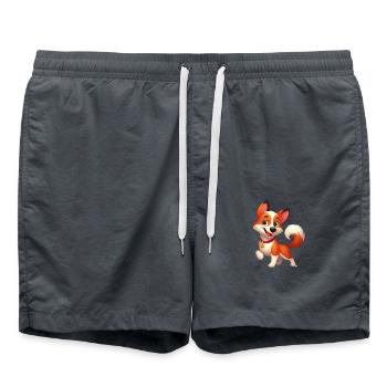 Fox Terrier 8 - Swim Trunks - anthracite - Front - AI Model Male 185 light (185cm)