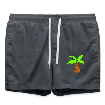 Palme Insel Baum Strand Urlaub Kokosnuss Meer Cool - Short de bain - charbon - Devant - AI Model Male 185 light (185cm)