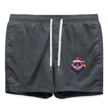Owl Christmas Cool - Swim Trunks - anthracite - Front - AI Model Male 185 light (185cm)