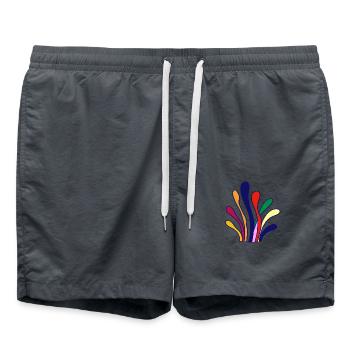 Acht Linienförmigen Muster mit verschiedenen Farbe - Badeshorts - Anthrazit - Vorne - AI Model Male 185 light (185cm)