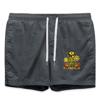 Lustiger Weihnachtsbaum Hühner - Badeshorts - Anthrazit - Vorne - AI Model Male 185 light (185cm)