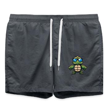 Tortue Bande Dessinée Cool - Short de bain - charbon - Devant - AI Model Male 185 light (185cm)