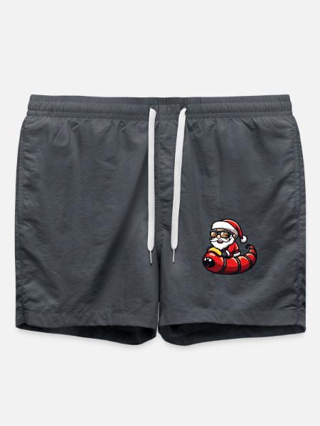 Worm Santa Claus Cartoon - Swim Trunks - anthracite