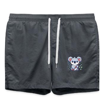 Koala Bear Comic - Swim Trunks - anthracite - Front - AI Model Male 185 light (185cm)