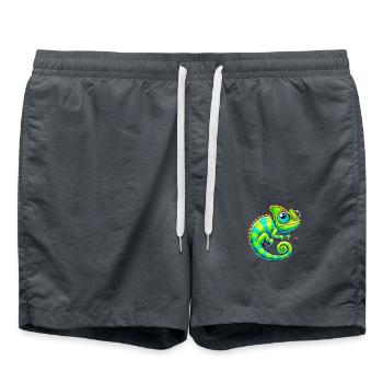 Caméléon dessin animé Animal - Short de bain - charbon - Devant - AI Model Male 185 light (185cm)
