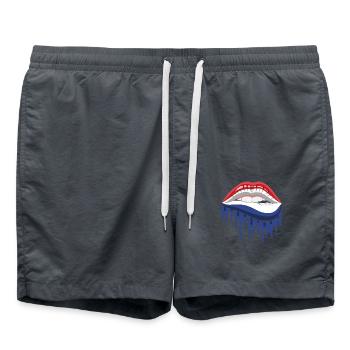 Lèvres de dessin animé aux couleurs des Pays-Bas - Short de bain - charbon - Devant - AI Model Male 185 light (185cm)