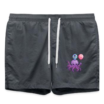 Poulpe Anniversaire Bébé - Short de bain - charbon - Devant - AI Model Male 185 light (185cm)