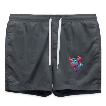 Taurus Cartoon - Swim Trunks - anthracite - Front - AI Model Male 185 light (185cm)