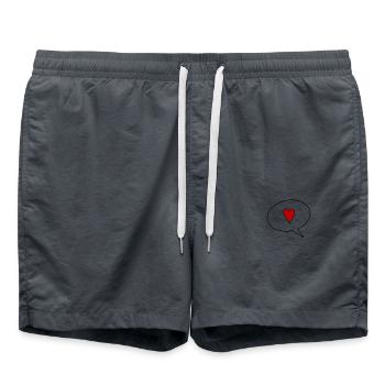 Speechbubble with Heart - Badeshorts - Anthrazit - Vorne - AI Model Male 185 light (185cm)
