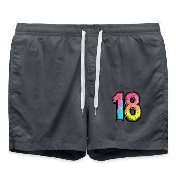 18 Symbole numérique - Short de bain - charbon - Devant - AI Model Male 185 light (185cm)