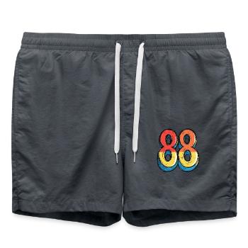 88 Number Symbol - Swim Trunks - anthracite - Front - AI Model Male 185 light (185cm)