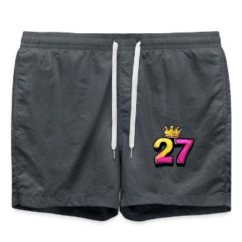 27 Number Krone - Swim Trunks - anthracite - Front - AI Model Male 185 light (185cm)