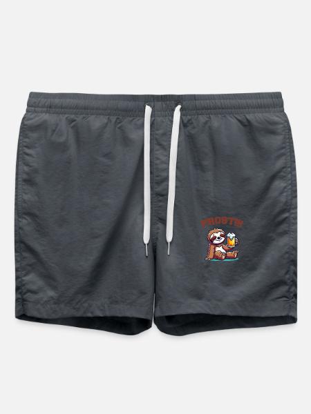 Sloth Beer Comic - Swim Trunks - anthracite