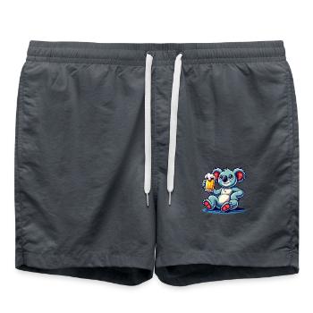 Koala Bear Beer Comic - Swim Trunks - anthracite - Front - AI Model Male 185 light (185cm)