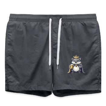 Hedgehog Beer Funny - Swim Trunks - anthracite - Front - AI Model Male 185 light (185cm)