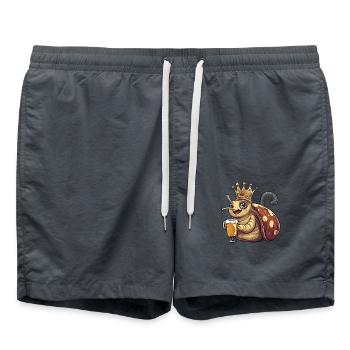 Schnecke Bier Lustig - Badeshorts - Anthrazit - Vorne - AI Model Male 185 light (185cm)