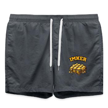 honigwaben imker honig - Badeshorts - Anthrazit - Vorne - AI Model Male 185 light (185cm)