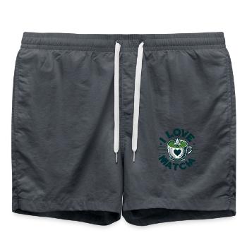 Ich liebe Matcha - Badeshorts - Anthrazit - Vorne - AI Model Male 185 light (185cm)