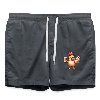 Chicken Pixel Beer - Swim Trunks - anthracite - Front - AI Model Male 185 light (185cm)