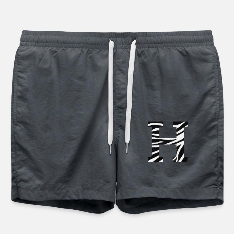Letter h zebra - Swim Trunks - anthracite