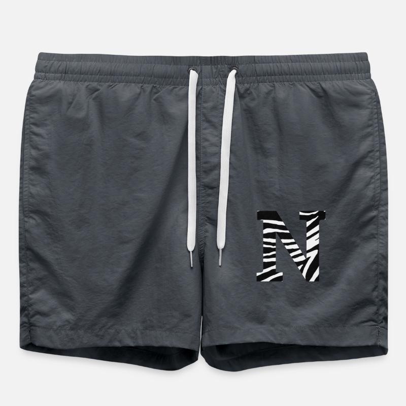 Letter n zebra - Swim Trunks - anthracite