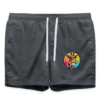 Giraffe Cool Sommer - Badeshorts - Anthrazit - Vorne - AI Model Male 185 light (185cm)