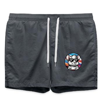 Maus Comic Cool Sommer - Badeshorts - Anthrazit - Vorne - AI Model Male 185 light (185cm)