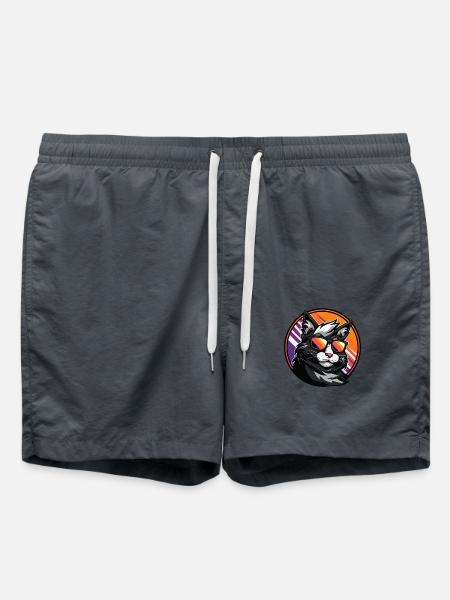 Katze Comic Cool - Badeshorts - Anthrazit