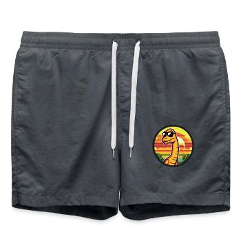 Dinosaur brontosaurus comic - Swim Trunks - anthracite - Front - AI Model Male 185 light (185cm)