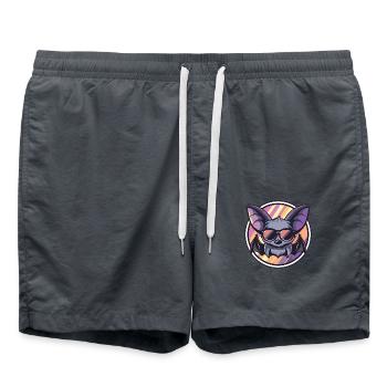 Fledermaus Cool Comic - Badeshorts - Anthrazit - Vorne - AI Model Male 185 light (185cm)