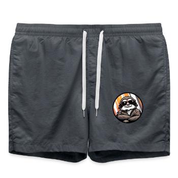 Faultier Cool Comic - Badeshorts - Anthrazit - Vorne - AI Model Male 185 light (185cm)